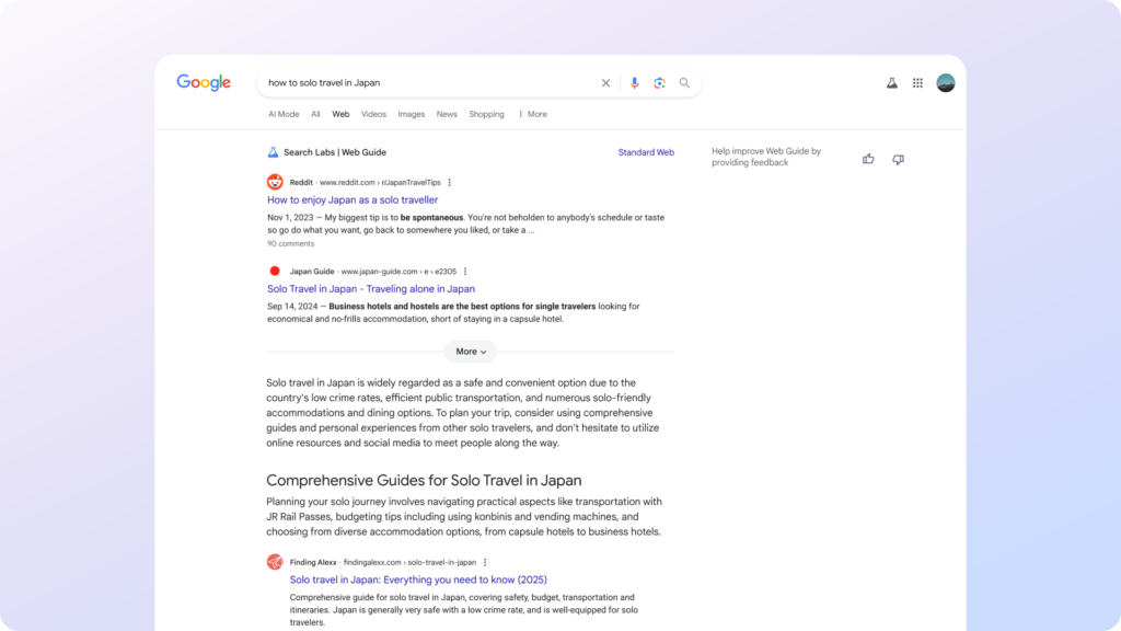 Google Launches AI-Powered 'Web Guide' to Organise Search Results 2 web guide