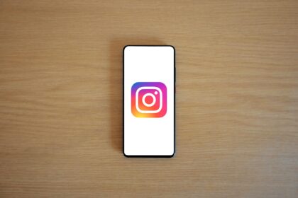 instagram logo on smartphone screen