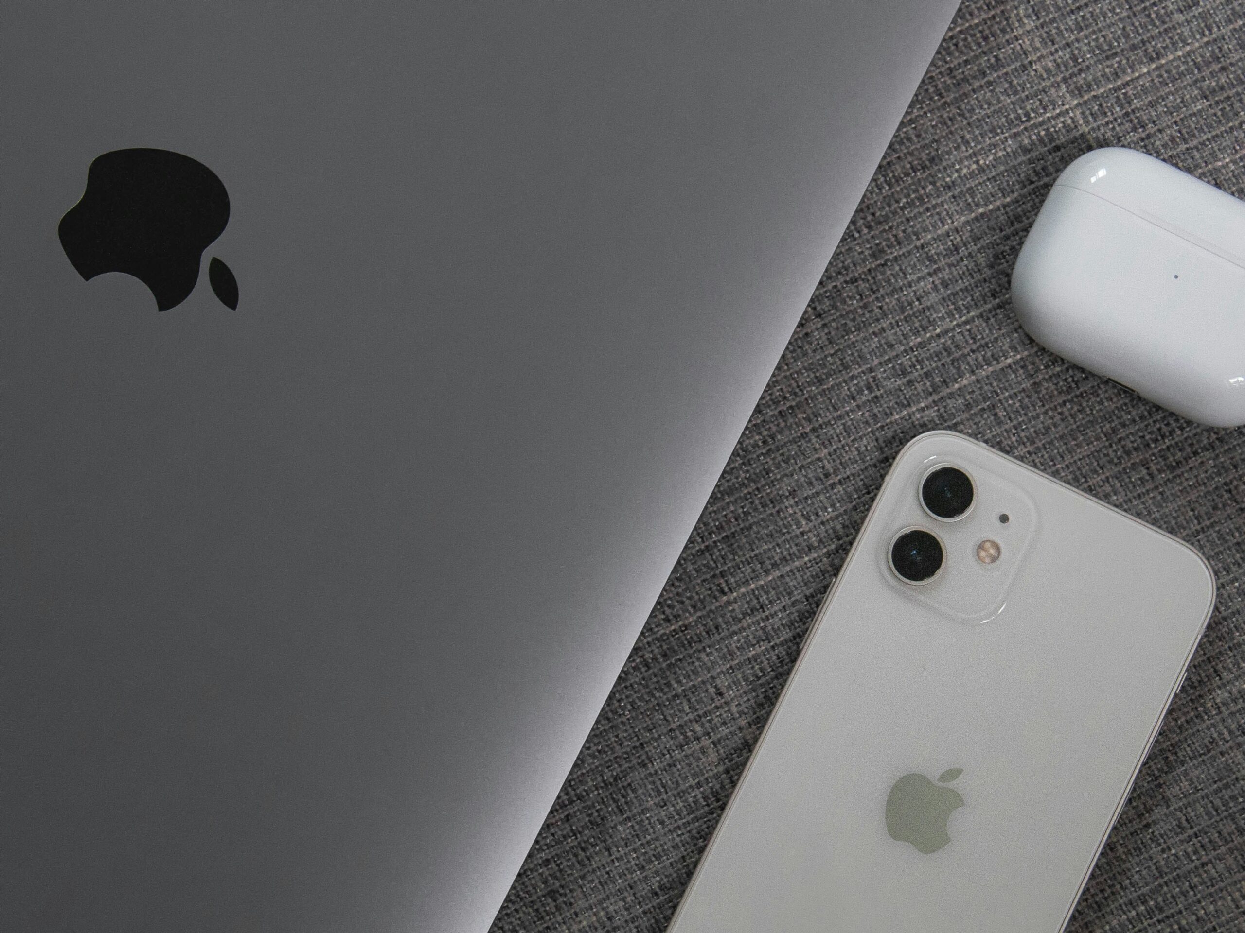 Apple device being displayed