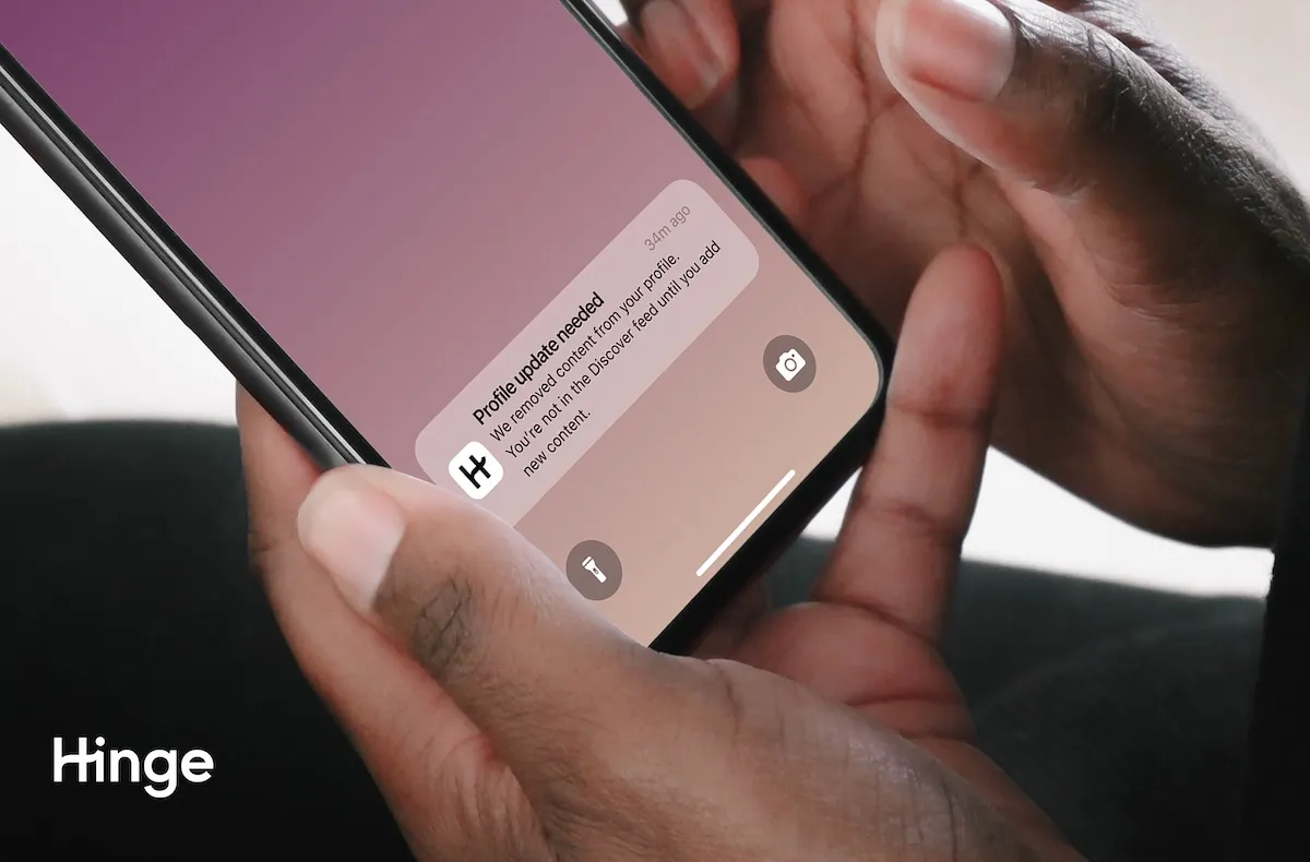 Hinge Updates Policy to Flag Rule-Breaking Content Instead of Banning Accounts 1 Hinge-notification